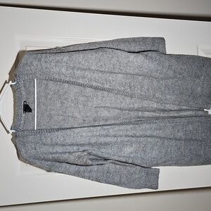 H&M Sweater Robe Gray Mohair Long Knit Open Cardigan Slouchy Relaxed Size S